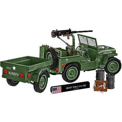 Cobi Historical Collection WWII Jeep Willys MB + Trailer 1:12 Scale Vehicle Executive Edition