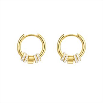 Chrystina Crystal Multi-Ring Hoop Earrings