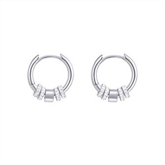 Chrystina Crystal Multi-Ring Hoop Earrings