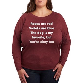Plus Size The Dog Is My Favorite French Terry Long Sleeve Tee