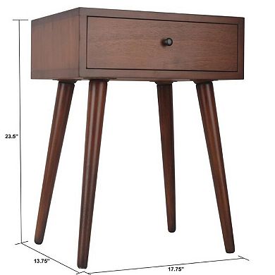 Decor Therapy Round One Door and Drawer Side Table