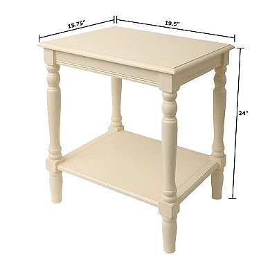 Decor Therapy Round One Door and Drawer Side Table