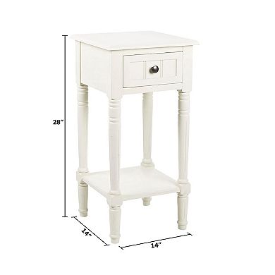 Decor Therapy Round One Door and Drawer Side Table