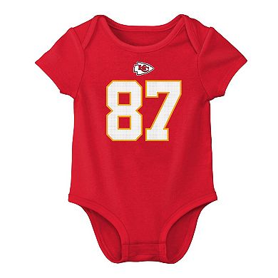Infant Nike Travis Kelce Red Kansas City Chiefs Player Name & Number Bodysuit