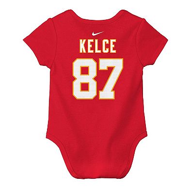 Infant Nike Travis Kelce Red Kansas City Chiefs Player Name & Number Bodysuit