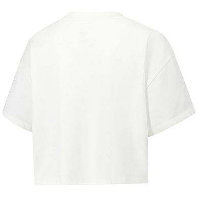 Women's Under Armour Cream Auburn Tigers Iconic Heavyweight Soft Boxy Cropped T-Shirt