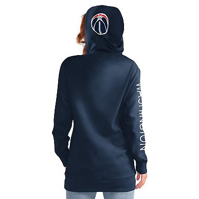 Women's G-III 4Her by Carl Banks Navy Washington Wizards Base Coach Pullover Hoodie