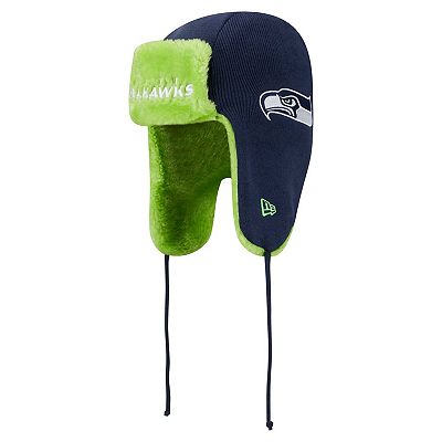 Men's New Era College Navy Seattle Seahawks Helmet Head Trapper