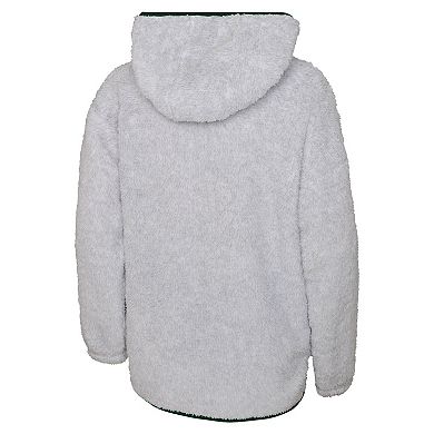 Girls Youth Heather Gray Minnesota Wild Ultimate Teddy Fleece Pullover Hoodie