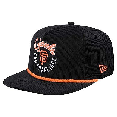 Men's New Era Black San Francisco Giants Full Circle Corduroy Golfer Adjustable Hat