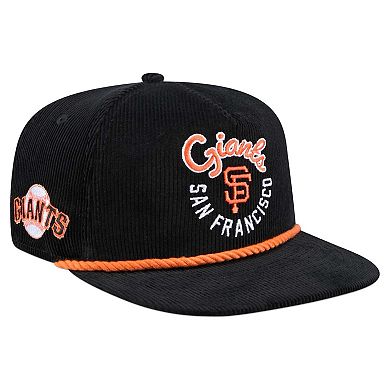 Men's New Era Black San Francisco Giants Full Circle Corduroy Golfer Adjustable Hat