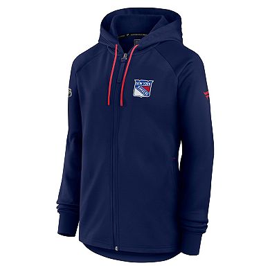 Women's Fanatics Navy New York Rangers Authentic Pro Rink Fleece Full-Zip Jacket