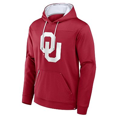 Men's Fanatics Crimson Oklahoma Sooners Defender Dot Faded Primary Pullover Hoodie