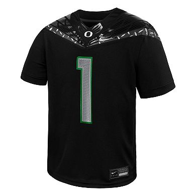 Toddler Nike #1 Black Oregon Ducks Vapor Fusion Replica Jersey