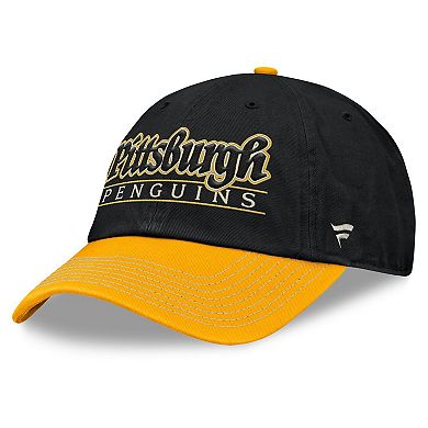 Men's Fanatics Black/Gold Pittsburgh Penguins Heritage Home Ice Two-Tone Adjustable Hat