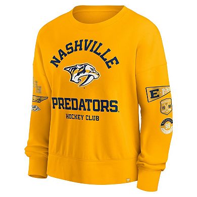 Women's Fanatics Gold Nashville Predators Go Team Pullover Sweatshirt