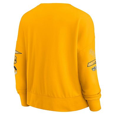 Women's Fanatics Gold Nashville Predators Go Team Pullover Sweatshirt
