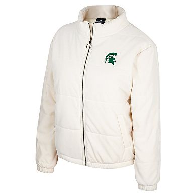 Women's Colosseum Cream Michigan State Spartans So Hot Right Now Quilted Puffer Full-Zip Jacket
