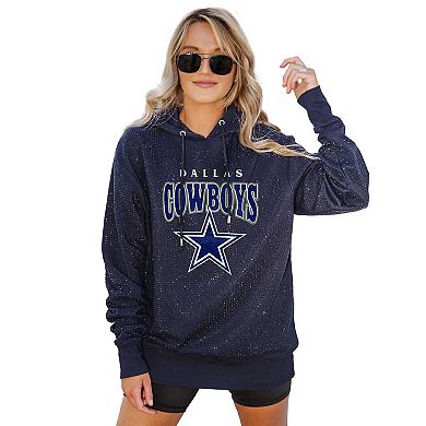 Women's Gameday Couture Navy Dallas Cowboys All-Over Micro Rhinestone Sparkle Pullover Hooded