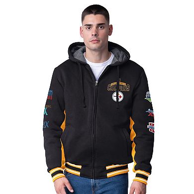 Men's G-III Extreme Black Pittsburgh Steelers No Huddle Commemorative Full-Zip Hoodie Jacket