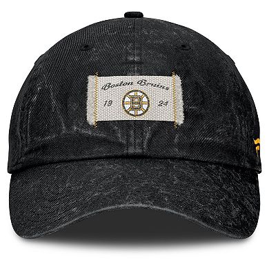Women's Fanatics Black Boston Bruins Heritage Away Game Adjustable Hat