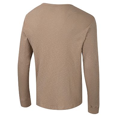Men's Colosseum Tan Boston College Eagles Great Outdoors Henley Long Sleeve Shirt