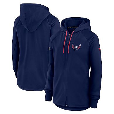 Women's Fanatics Navy Washington Capitals Authentic Pro Rink Fleece Full-Zip Jacket