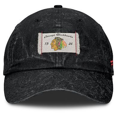 Women's Fanatics Black Chicago Blackhawks Heritage Away Game Adjustable Hat