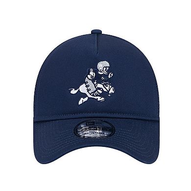Men's New Era Navy Dallas Cowboys Retro Main A-Frame Trucker 9FORTY Adjustable Hat