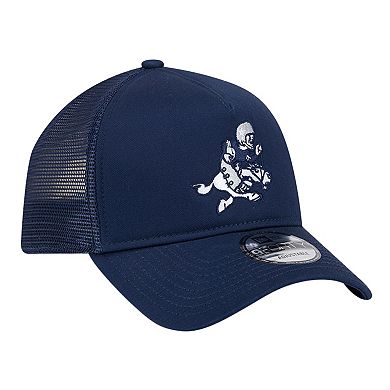 Men's New Era Navy Dallas Cowboys Retro Main A-Frame Trucker 9FORTY Adjustable Hat