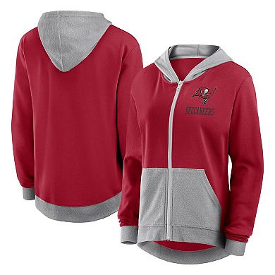 Women's Red Tampa Bay Buccaneers Hit It French Terry Full-Zip Hoodie
