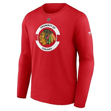 Men's Fanatics Red Chicago Blackhawks Authentic Pro Core Secondary Long Sleeve T-Shirt