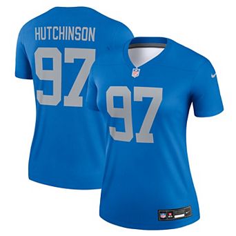 Women's Nike Aidan Hutchinson Blue Detroit Lions Alternate Legend Player Performance Top