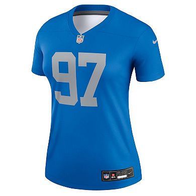 Women's Nike Aidan Hutchinson Blue Detroit Lions Alternate Legend Player Performance Top