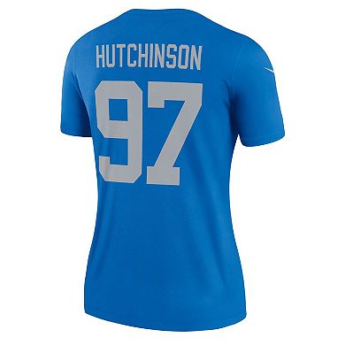 Women's Nike Aidan Hutchinson Blue Detroit Lions Alternate Legend Player Performance Top