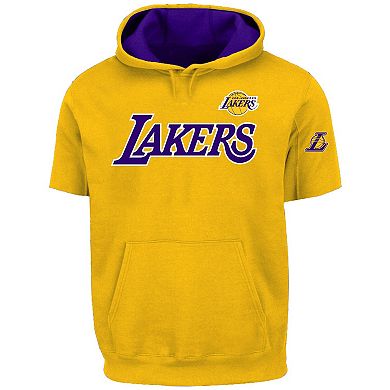 Men's Profile LeBron James Gold Los Angeles Lakers Big & Tall Pullover Short Sleeve Hoodie
