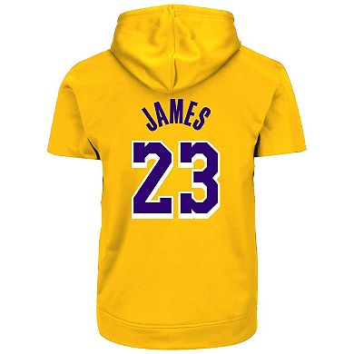 Men's Profile LeBron James Gold Los Angeles Lakers Big & Tall Pullover Short Sleeve Hoodie