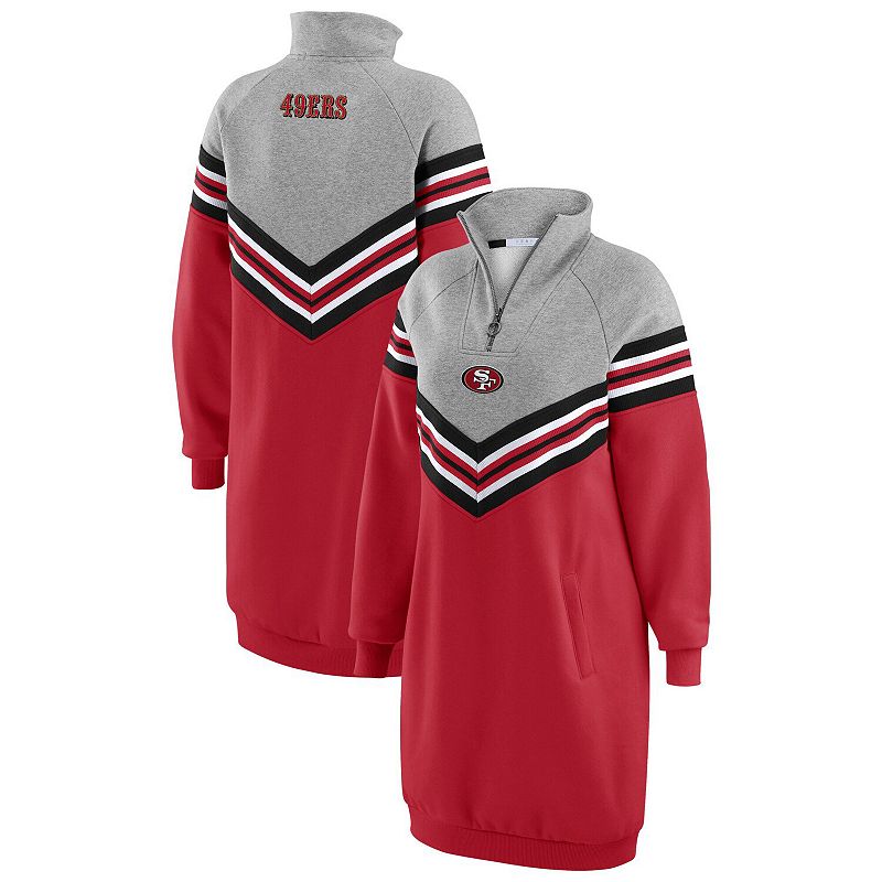 Women’s WEAR by Erin Andrews Scarlet/Heather Gray San Francisco 49ers Chevron Stripe Dress,