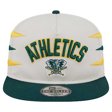 Men's New Era Cream Oakland Athletics Iron Golfer Snapback Hat