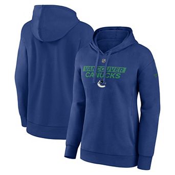 Women's Fanatics Blue Vancouver Canucks Authentic Pro Core Primary Fleece Pullover Hoodie