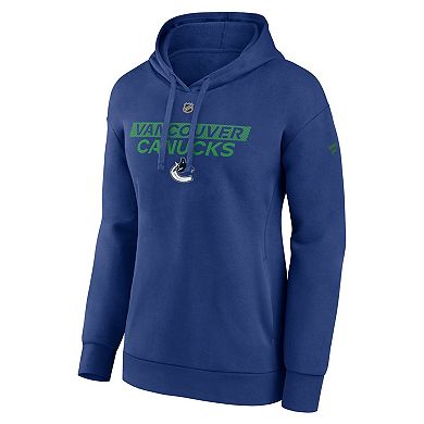 Women's Fanatics Blue Vancouver Canucks Authentic Pro Core Primary Fleece Pullover Hoodie