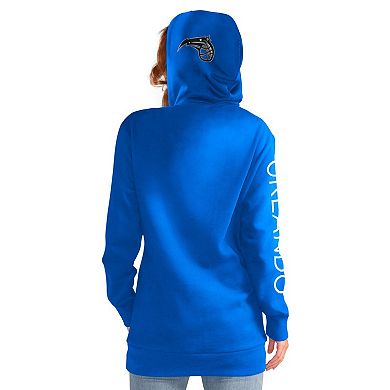 Women's G-III 4Her by Carl Banks Blue Orlando Magic Base Coach Pullover Hoodie