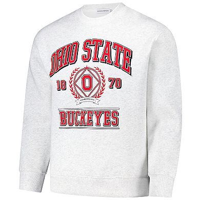 Unisex Established & Co. Ash Ohio State Buckeyes Vintage Crest Pullover Sweatshirt