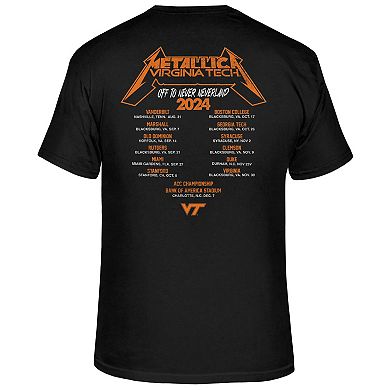 Men's Original Retro Brand Black Virginia Tech Hokies Metallica Retro T-Shirt