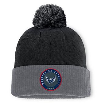 Men's Fanatics Black Washington Capitals Cuffed Knit Hat with Pom