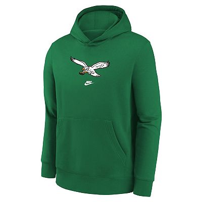 Men s Nike Kelly Green Philadelphia Eagles Rewind Club Fleece Pullover Hoodie
