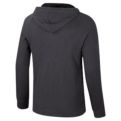 Men's Colosseum Charcoal Appalachian State Mountaineers Dujour Ralgan Long Sleeve Henley Hoodie T-Shirt