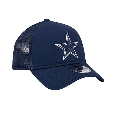 Men's New Era Navy Dallas Cowboys Main A-Frame Trucker 9FORTY Adjustable Hat