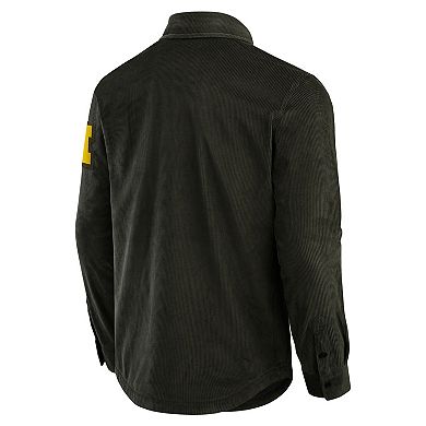 Men's Darius Rucker Collection by Fanatics Olive Michigan Wolverines Corduroy Full-Button Shacket