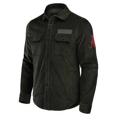 Men's Darius Rucker Collection by Fanatics Olive Alabama Crimson Tide Corduroy Full-Button Shacket